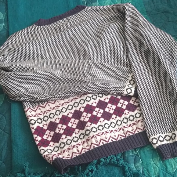 Izod Argyle Knit Cardigan Sz S - Picture 5 of 6